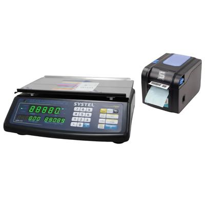 Balanza Systel Clipse Black + Impresora de Etiquetas 370B